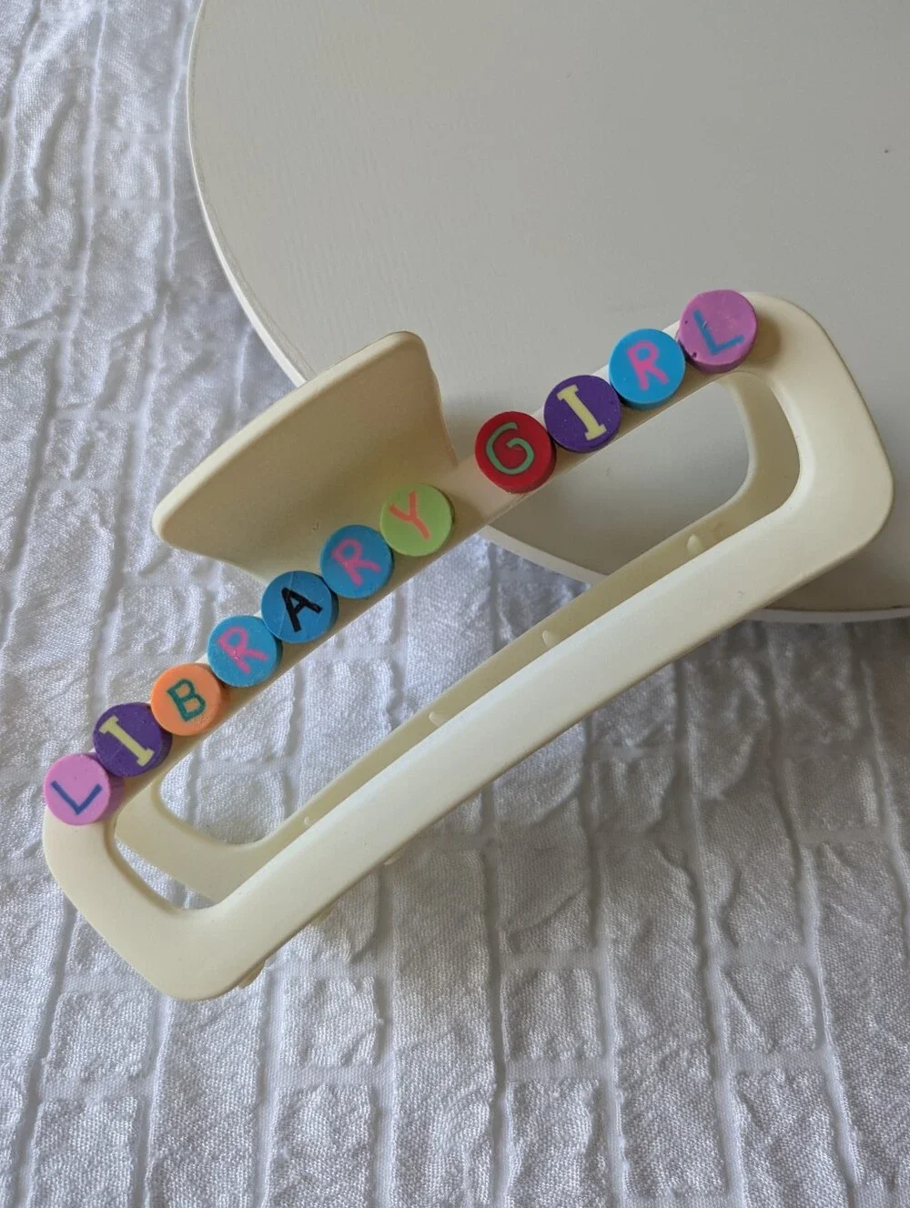 Library Girl Hair Clip Claw Style Handcrafted | NWT